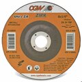 Cgw Abrasives Flat Depressed Center Wheel, 4-1/2 in Dia x 1/4 in THK, 24 Grit, Zirconia Alumina Abrasive 35625